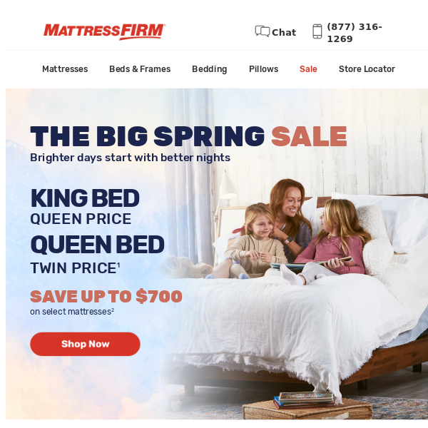 This message contains a discount of up to $700 off—find the mattress you've been dreaming of