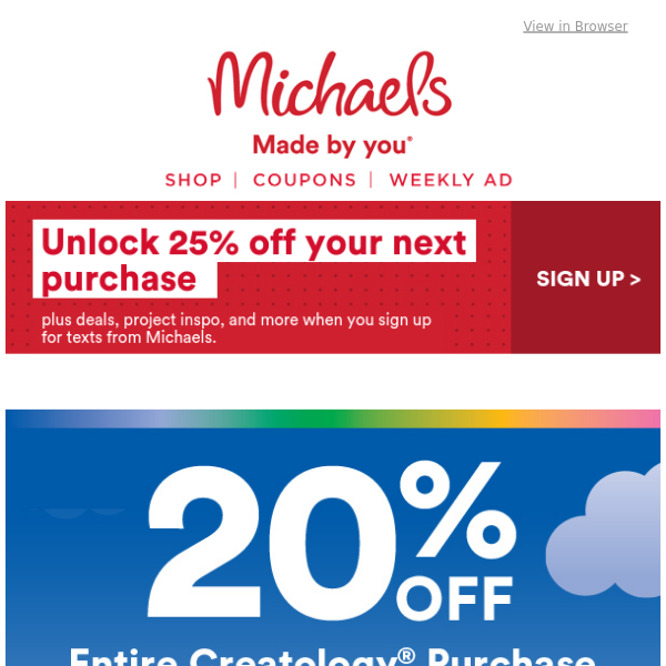 Michael's Coupon: 50% off any Single Item
