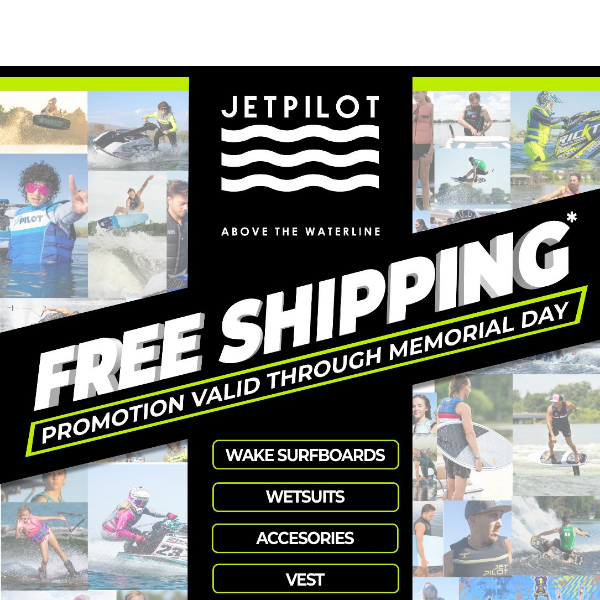 Gear up, Ship Free: Jetpilot Memorial Day Sale!