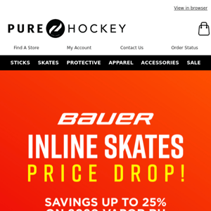 Up To 25% Savings On Bauer 2020 Vapor RH Skates! Shop These New Markdowns