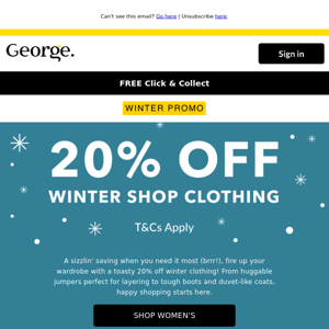Fancy 20% off winter shop clothing? Yes PLEASE. 🤩