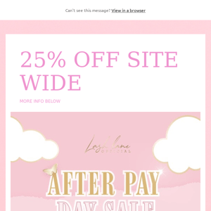 25% OFF SITE WIDE