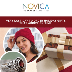 Very last day to order on-time holiday gifts