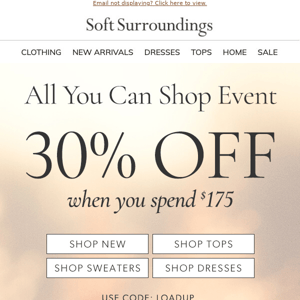 Save 30% on Sweaters for Now and Later!