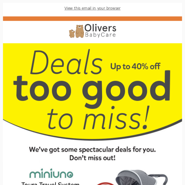 Deals too good to miss! Save up to 40%