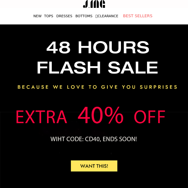 48 Hrs Flash Sale💥+Extra 40% off