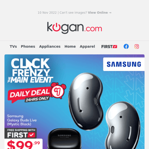 Frenzy Daily Deals: Samsung Galaxy Buds, Padded Office Chair, Hybrid Mountain Bike & More