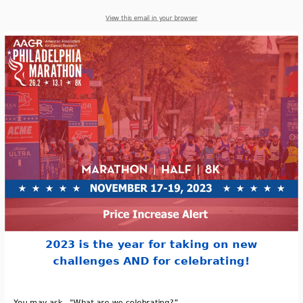 Sign-up today and save! Philadelphia Marathon Weekend.