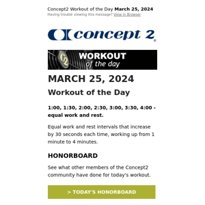 Workout of the Day: March 25, 2024