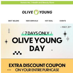 (AD) 🍀OLIVE YOUNG DAY🍀 upto USD25 OFF + EXTRA 30% OFF MORE 💘