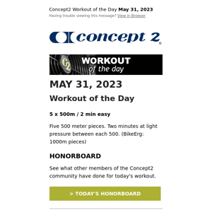 Workout of the Day: May 31, 2023