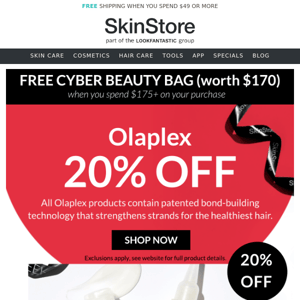 20% OFF OLAPLEX 💥 CYBER MONDAY