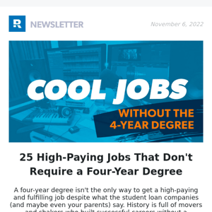 25 High-Paying Jobs That Don't Require a Four-Year Degree