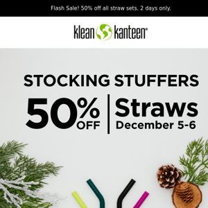 50% off Straws as Daily Deals Continue.