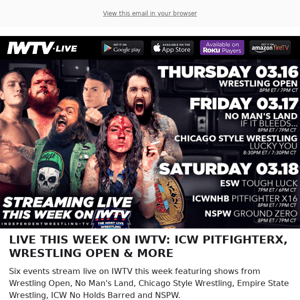 TONIGHT on IWTV - Wrestling Open