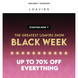 BLACK WEEK is here! Up to 70% OFF 🖤