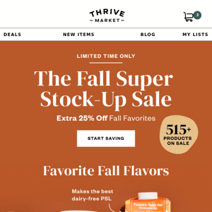 EXTRA 25% off 515+ healthy fall favorites 🍁