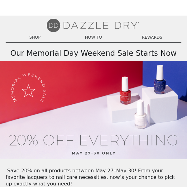 20% OFF | Memorial Day Weekend Sale
