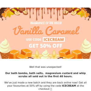 Vanilla Caramel Restocked!! 🍨