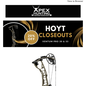 HOYT ARCHERY HUNTING CLEARANCE