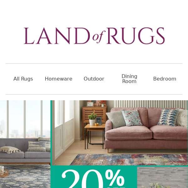 💰 Land of Rugs UK, Snatch 20% Off Our Gorgeous Rugs Today! 👀
