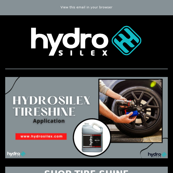 Hydrosilex Tire Shine Application