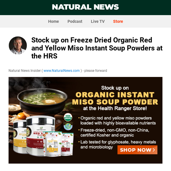 Stock up on Freeze Dried Organic Red and Yellow Miso Instant Soup Powders at the HRS