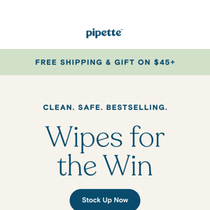 Get Free Shipping & Gift on Safe Baby Wipes at Pipette!