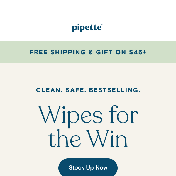 Get Free Shipping & Gift on Safe Baby Wipes at Pipette!