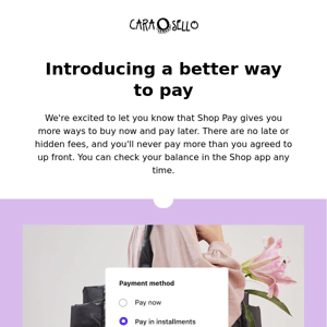 Now you can buy now and pay later with Shop Pay!