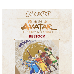 Avatar: The Last Airbender x ColourPop is RESTOCKED 💧🌏🔥🌬️