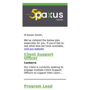 New job opportunities from Paxus