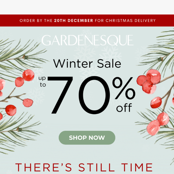 Up to 70% off in our Winter Sale!