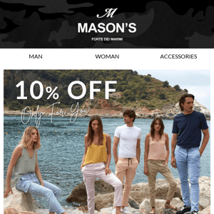 An exclusive 10% discount on Spring Summer Collection