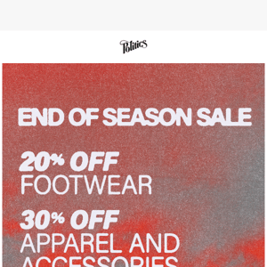 END OF SEASON SALE 🚨