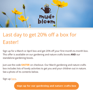 🌼LAST DAY to get 20% off a box for EASTER