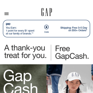 Back to school. Back to work. Get ready with $40 GapCash.