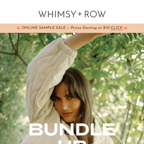 Whimsy + Row Online Sample Sale: Warm Up with Our Coveted Jackets Starting at $15