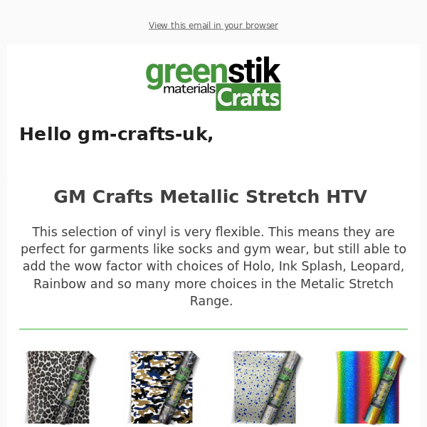 GM Crafts Metallic Stretch HTV