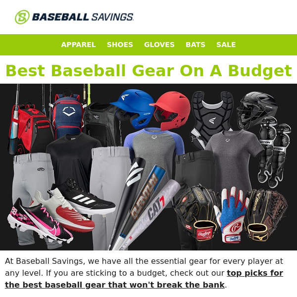 Shop The Best Baseball Gear For Your Budget