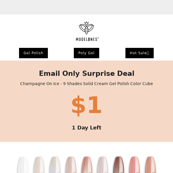 🥂Your champagne palette will be gone in 1 day.