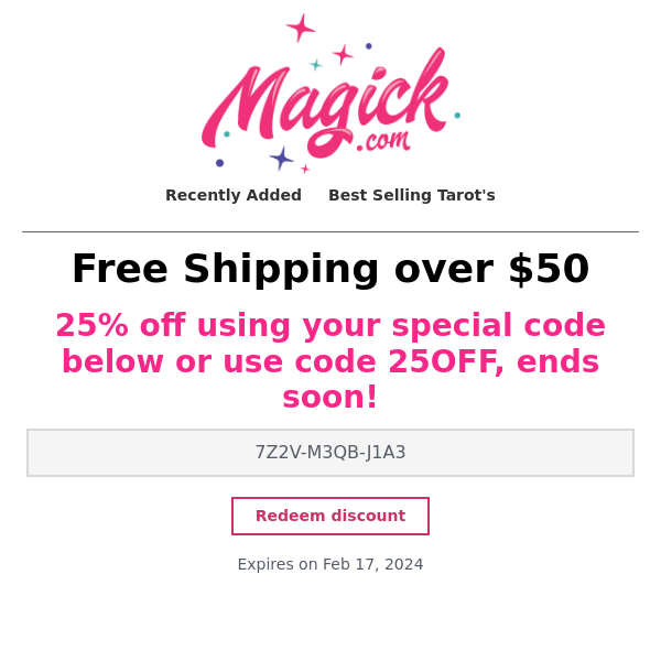 Your cart expires soon! 25OFF is ending!