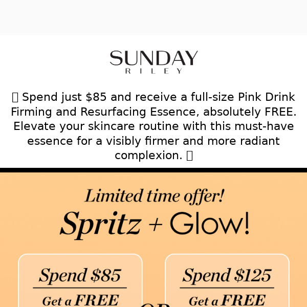🌸 Long Weekend Gift: FREE full-size Pink Drink Firming + Resurfacing Essence