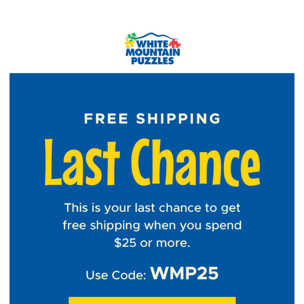Last chance for free shipping