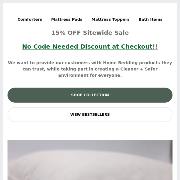 Do not miss out on the 15% Off bedding sitewide