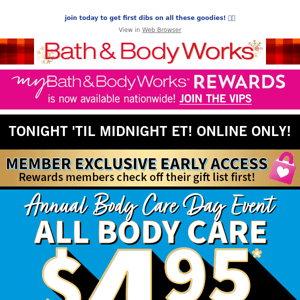 😍 ANNUAL BODY CARE DAY early access starts NOW (online only)! 😍