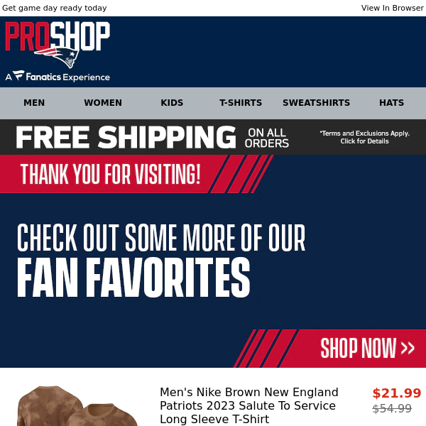 Thanks For Visiting The Official Patriots Shop