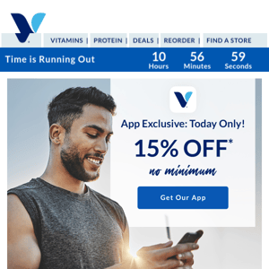 The Vitamin Shoppe, you're about to miss 15% off