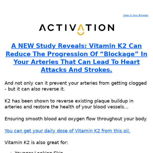 The Vitamin to “Unclog” Your Arteries…