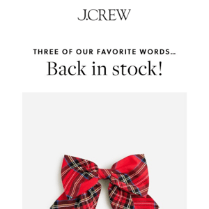 Back in stock! The Oversized tartan bow hair clip.